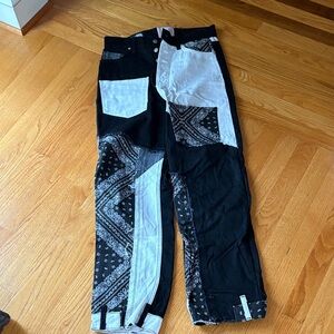 REVICE Black and White Bandana Cargo Jeans